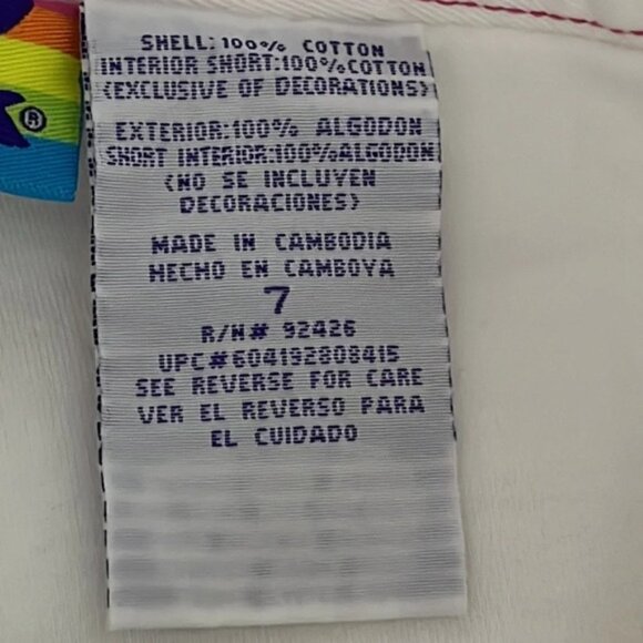 Lisa Frank Vintage Embroidered White Denim Skort/Skirt - Size 7 - Picture 9 of 14